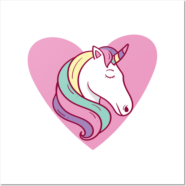 Amazing Unicorn Dreaming For Valentine Day hearts,Gift For Girl Wall Art by Dirrastore